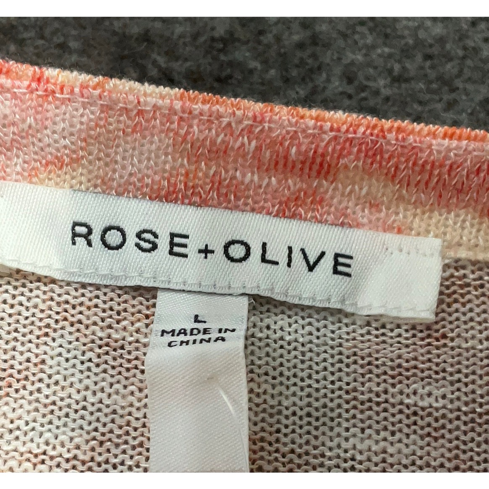 Rose +Olive Womens Orange Floral Long Sleeve Top - Picture 9 of 10